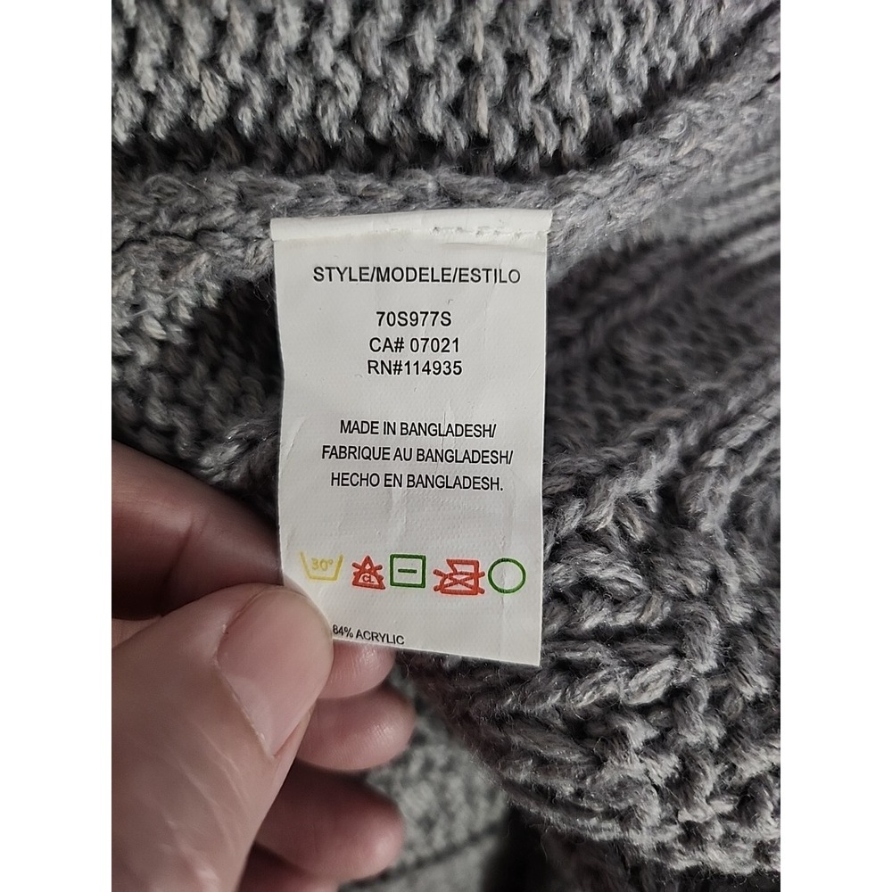 RD Style Gray Cable Knit Sweater Side Snap Button Design Women's Size M - Picture 9 of 10